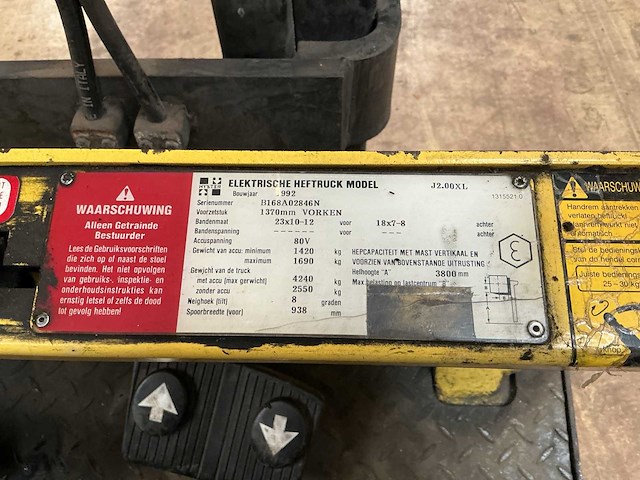 1992 hyster j2.00xl 2.000 kg vorkheftruck - afbeelding 8 van  16