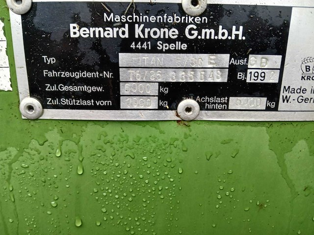 1992 krone titan 6/36 gd opraapwagen - afbeelding 18 van  19