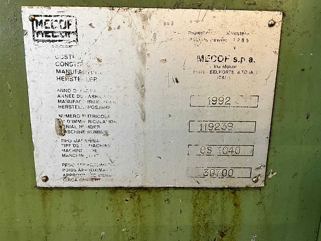 1992 mecof cs1040 bedfreesmachine - afbeelding 7 van  17