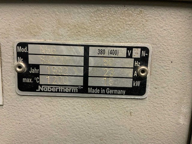 1992 nabertherm n56 hardings oven - afbeelding 7 van  9