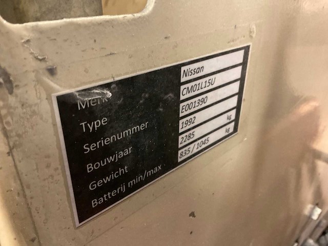 1992 nissan cm01l15u vorkheftruck - afbeelding 7 van  19