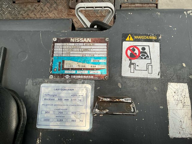 1992 nissan h01l15 vorkheftruck - afbeelding 15 van  22