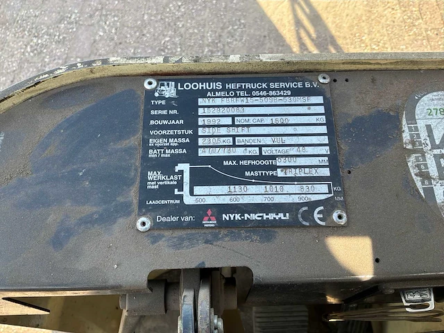 1992 nyk-nichiyu nyk fbrfw-15 reach truck - afbeelding 2 van  22