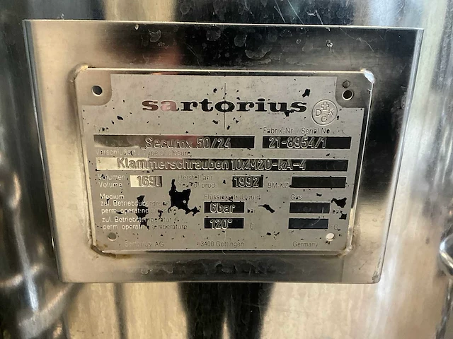 1992 sartorius rvs procesketel - afbeelding 5 van  6