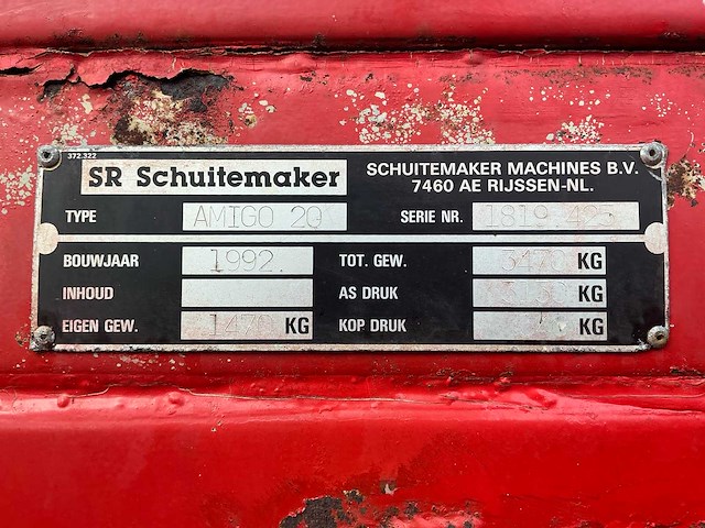 1992 schuitemaker amigo 20 blokken doseerwagen - afbeelding 21 van  22