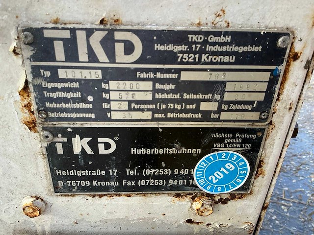 1992 tkd 101.15 hoogwerker - afbeelding 7 van  15
