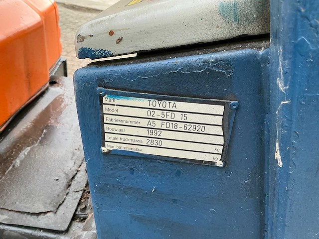 1992 toyota 02-5fd 15 vorkheftruck - afbeelding 18 van  33