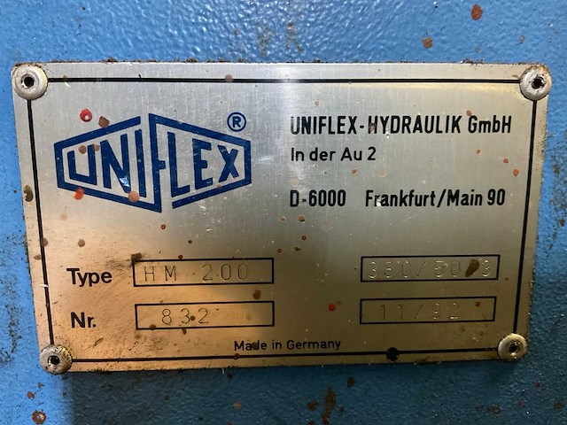 1992 uniflex hm 200 hydraulische slang pers - afbeelding 8 van  8