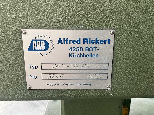 1993 alfred rickert vm3-200ex vacuüm ontluchter - afbeelding 6 van  14