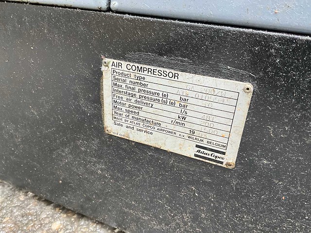 1993 atlas copco ga 200 w schroefcompressor - afbeelding 13 van  15