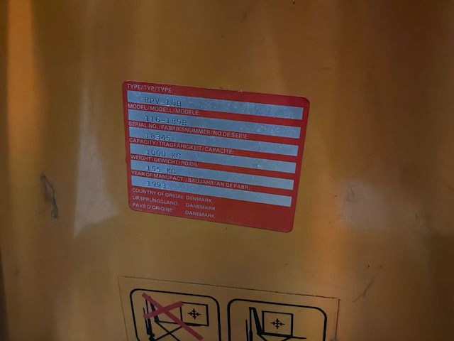 1993 bv 116 hand hydraulische palletwagen - afbeelding 8 van  8