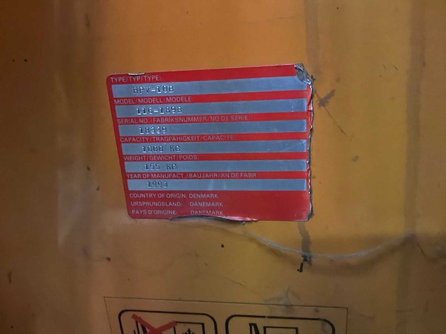 1993 bv 116 hand hydraulische palletwagen - afbeelding 8 van  8