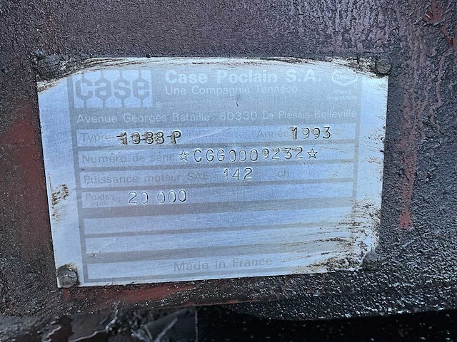 1993 case 1088p banden graafmachine - afbeelding 13 van  21