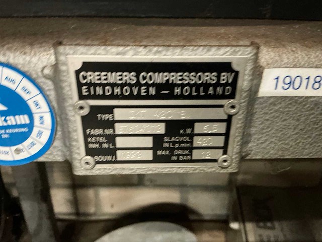 1993 creemers zkt 420 b luchtcompressor - afbeelding 6 van  6