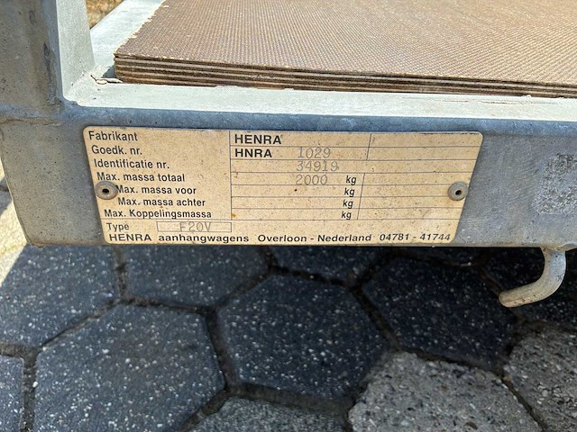 1993 henra f20v aanhangwagen - afbeelding 4 van  8
