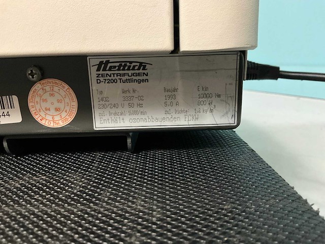 1993 hettich universal 30 rf centrifuge - afbeelding 6 van  6