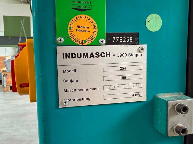1993 indumasch 254 hydraulische uithoekschaar - afbeelding 4 van  5