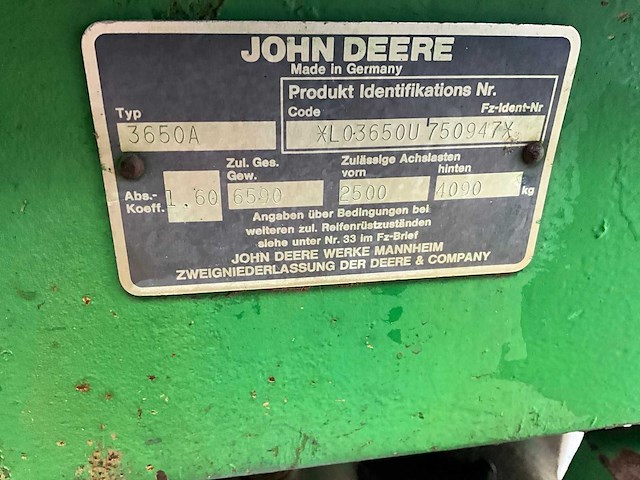 1993 john deere 3650 vierwielaangedreven landbouwtractor - afbeelding 8 van  32