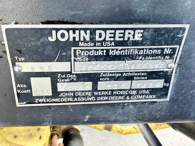 1993 john deere 855 - smalspoor- en compacttractor - afbeelding 25 van  27