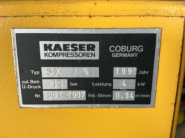 1993 kaeser sx6 stkstof luchtcompressor - afbeelding 9 van  14