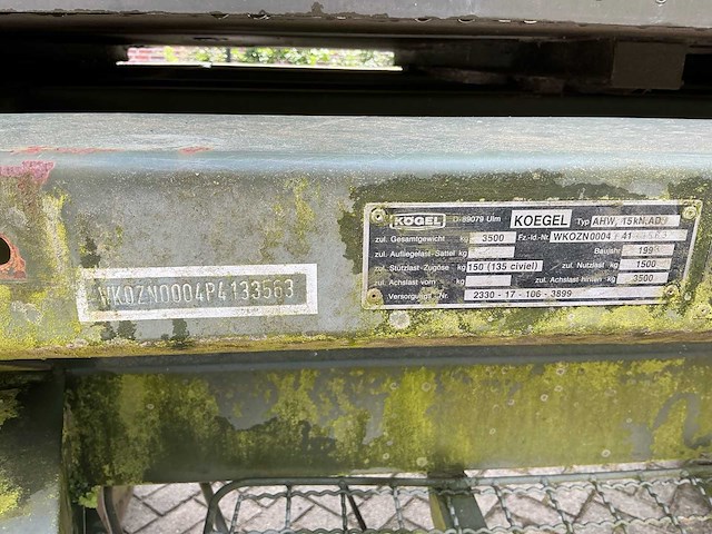 1993 kögel ahw 15 kn ad aanhangwagen met container (aluminium) - afbeelding 38 van  43