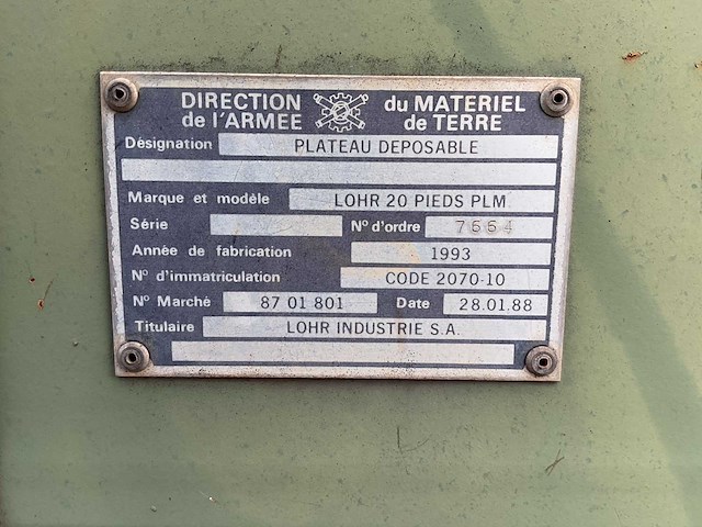 1993 lohr 20 pieds plm haakarm platform - afbeelding 5 van  5