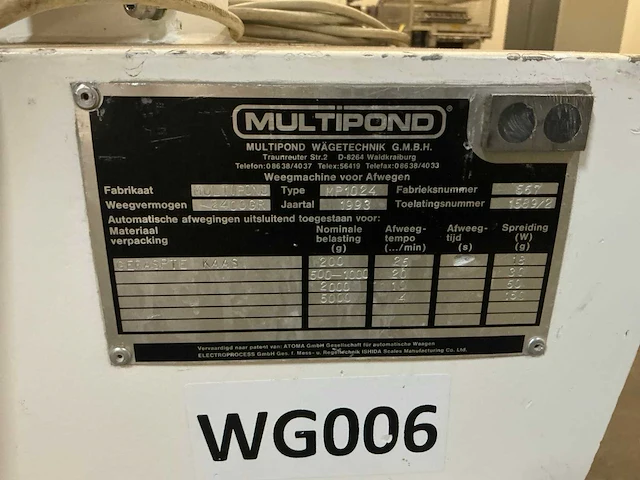 1993 multipond mp1024 multihead weger - afbeelding 3 van  11