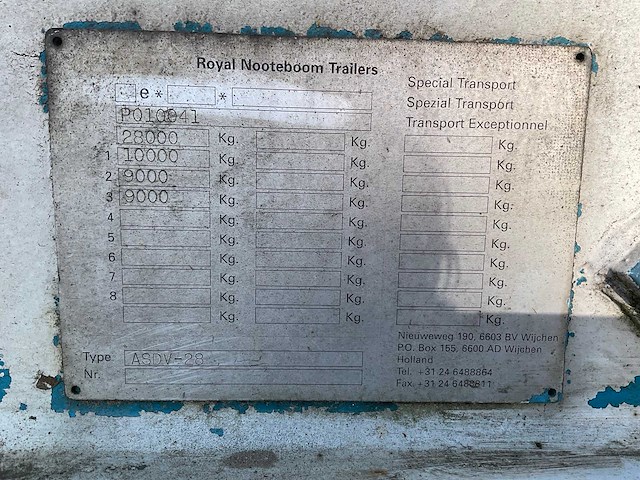 1993 nooteboom asdv-28 oprij schamelaanhangwagen - afbeelding 7 van  15