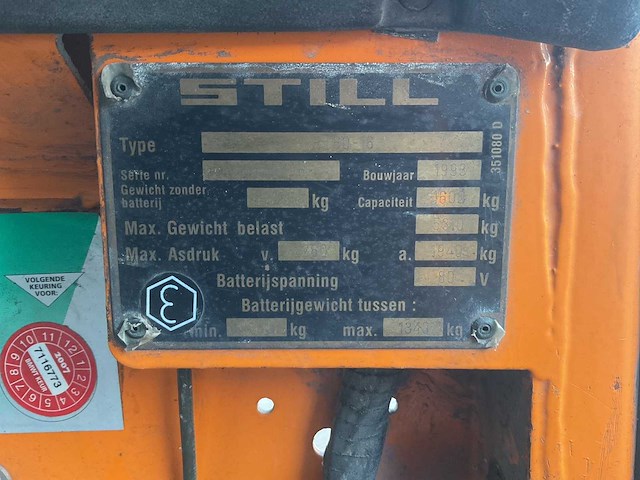 1993 still r 60-16 vorkheftruck - afbeelding 1 van  12