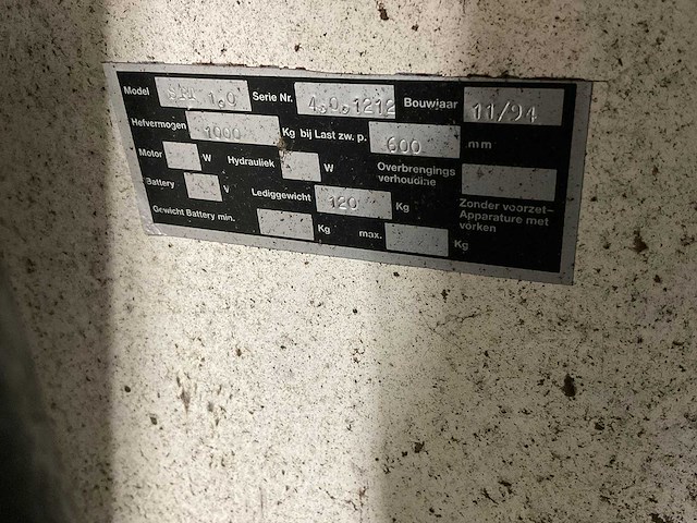 1994 - spt 1.0 - hand hydraulische palletwagen - afbeelding 6 van  6
