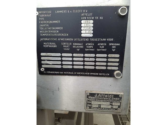 1994 affeldt avn 112 cw multihead wegers- en verpakker - afbeelding 4 van  6