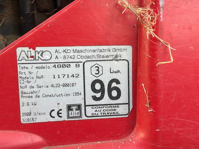 1994 alko master 4800 b grasmaaier - afbeelding 2 van  10