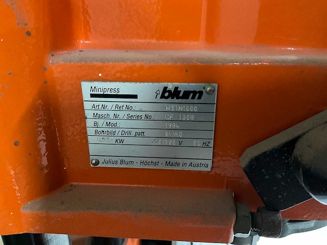 1994 blum minipress msp boor- en indrukmachine - afbeelding 8 van  8