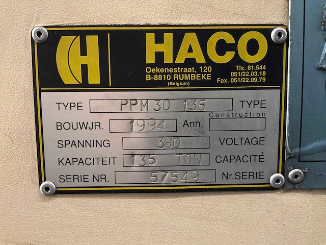 1994 haco ppm30 135 kantbank - afbeelding 18 van  18