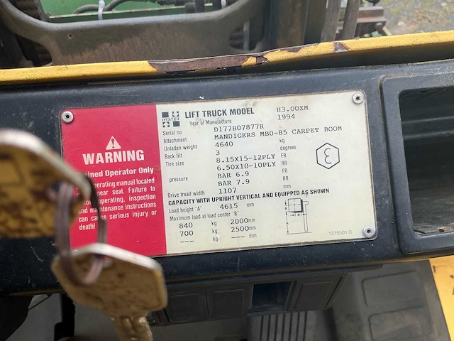 1994 hyster h3.00xm vorkheftruck met kiepbak - afbeelding 2 van  18