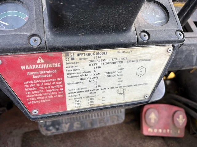 1994 hyster h4.00xl/5 vorkheftruck - afbeelding 6 van  9