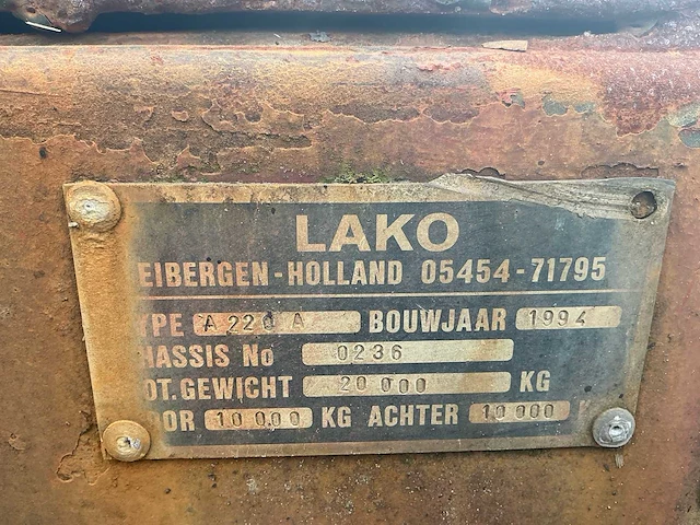 1994 lako a220a 2-assige plateauaanhanger - afbeelding 4 van  13