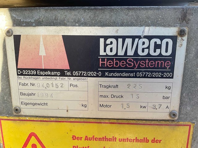 1994 laweco hefplateau - afbeelding 4 van  4