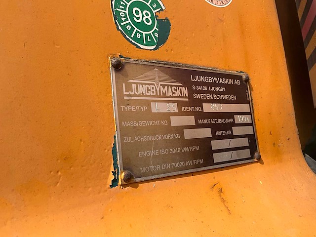 1994 ljungby l25 shovel / wiellader - afbeelding 36 van  45