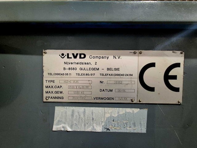 1994 lvd hst-c 31/6 - hydraulische guillotineschaar - afbeelding 1 van  5