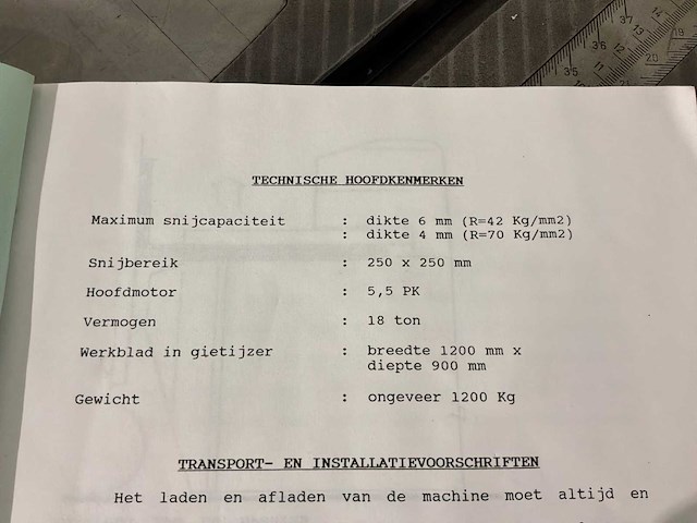 1994 lvd var 250/6 hydraulische uithoekmachine - afbeelding 8 van  16