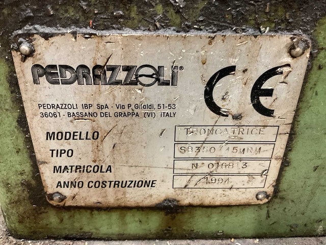 1994 pedrazzoli sb350 metaal cirkelzaag - afbeelding 2 van  8