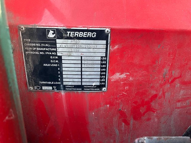 1994 terberg rt20 terminal trekker - afbeelding 2 van  14