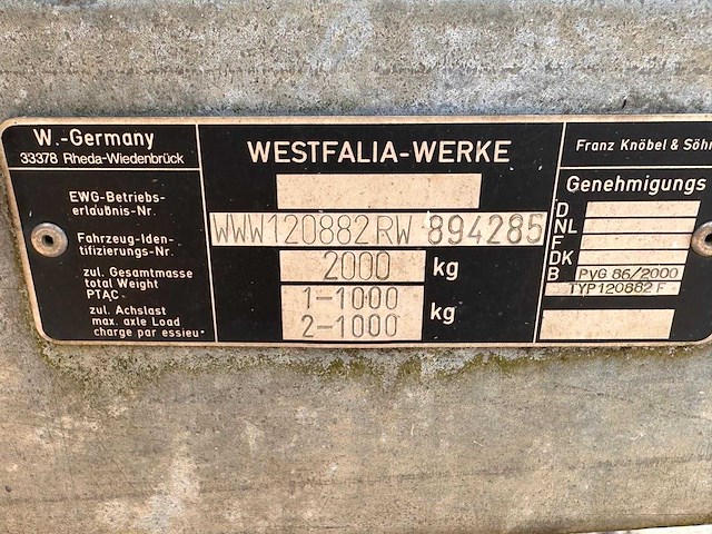 1994 westfalia - 120882 - 120882f - paardentrailer - afbeelding 7 van  10