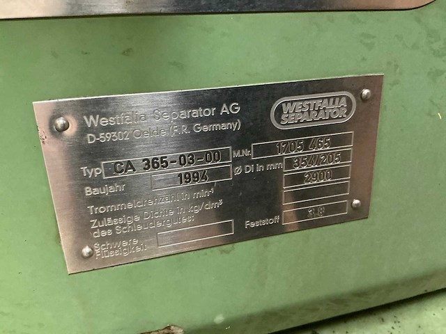 1994 westfalia ca 365-03-00 seperator - afbeelding 7 van  7