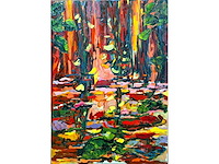 1995 acryl op doek hans mutsers ‘paysage’ - afbeelding 1 van  4