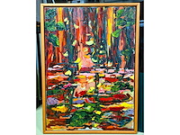 1995 acryl op doek hans mutsers ‘paysage’ - afbeelding 2 van  4