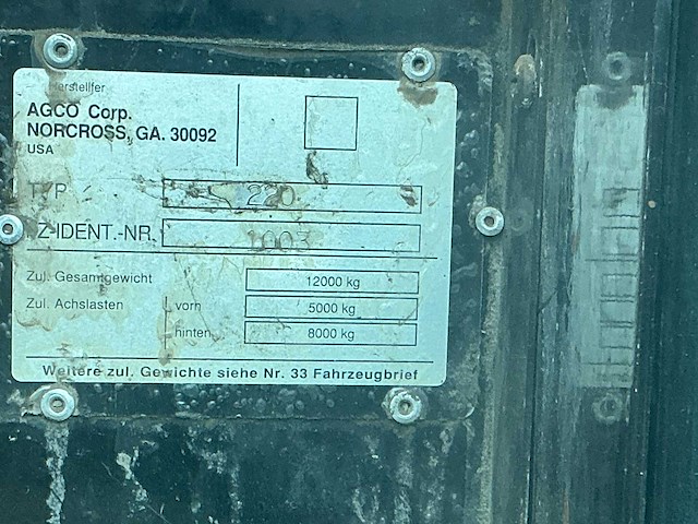 1995 agco-allis 9695 vierwielaangedreven landbouwtractor - afbeelding 14 van  21