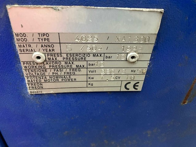 1995 airpress 4025 / xa1300 schroefcompressor - afbeelding 2 van  10