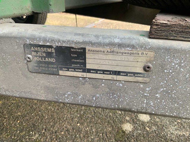 1995 anssems a-s 2700-3015 mg aanhangwagen - afbeelding 13 van  15